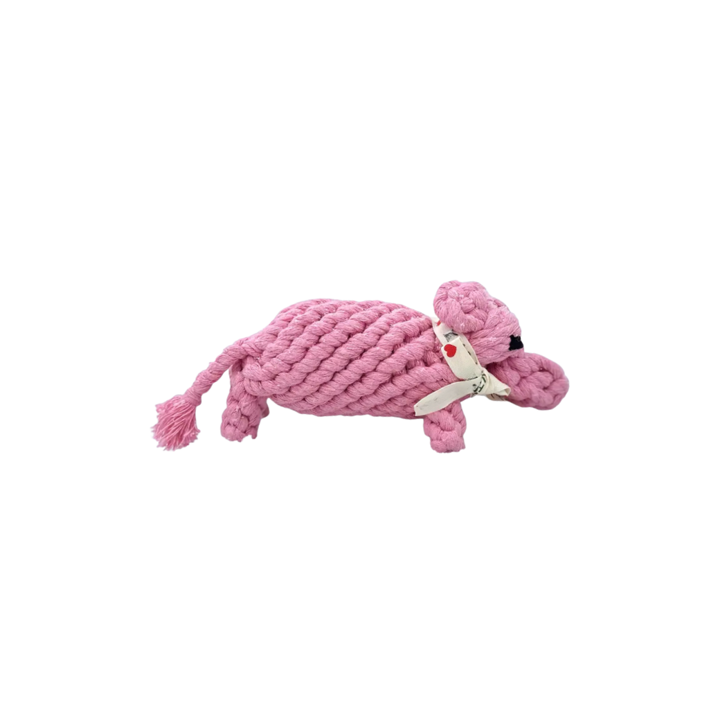 Piggy Pink Rope Dog Toy-0