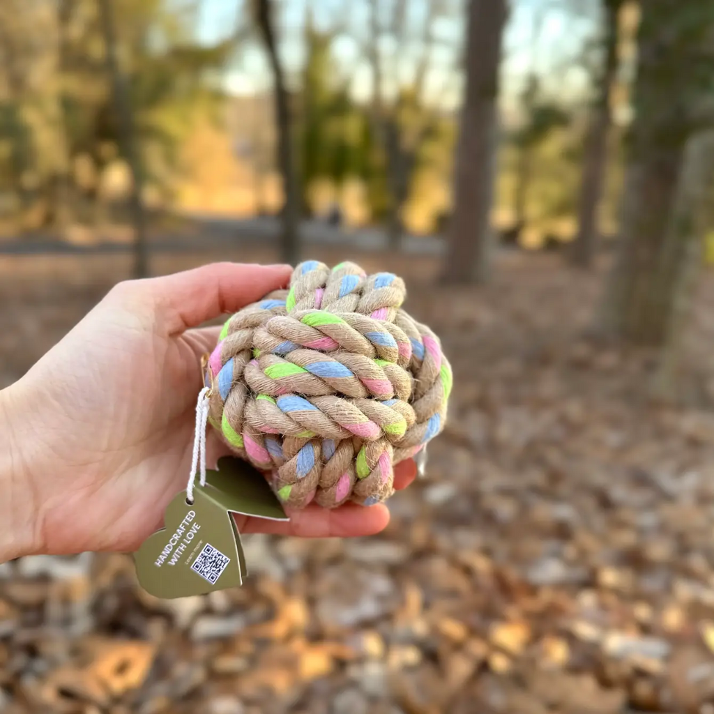 Rainbow Hemp Knot Ball-3