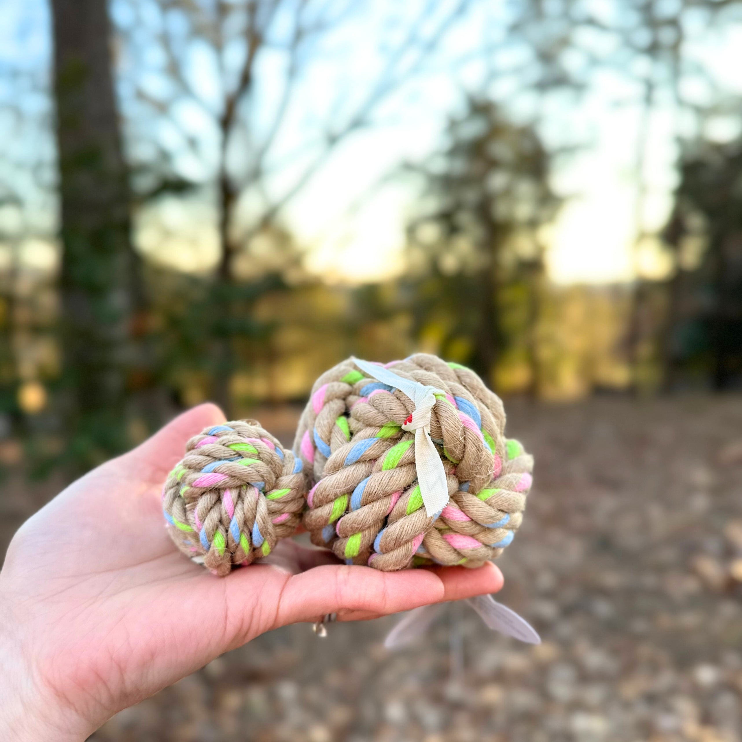 Rainbow Hemp Knot Ball-2