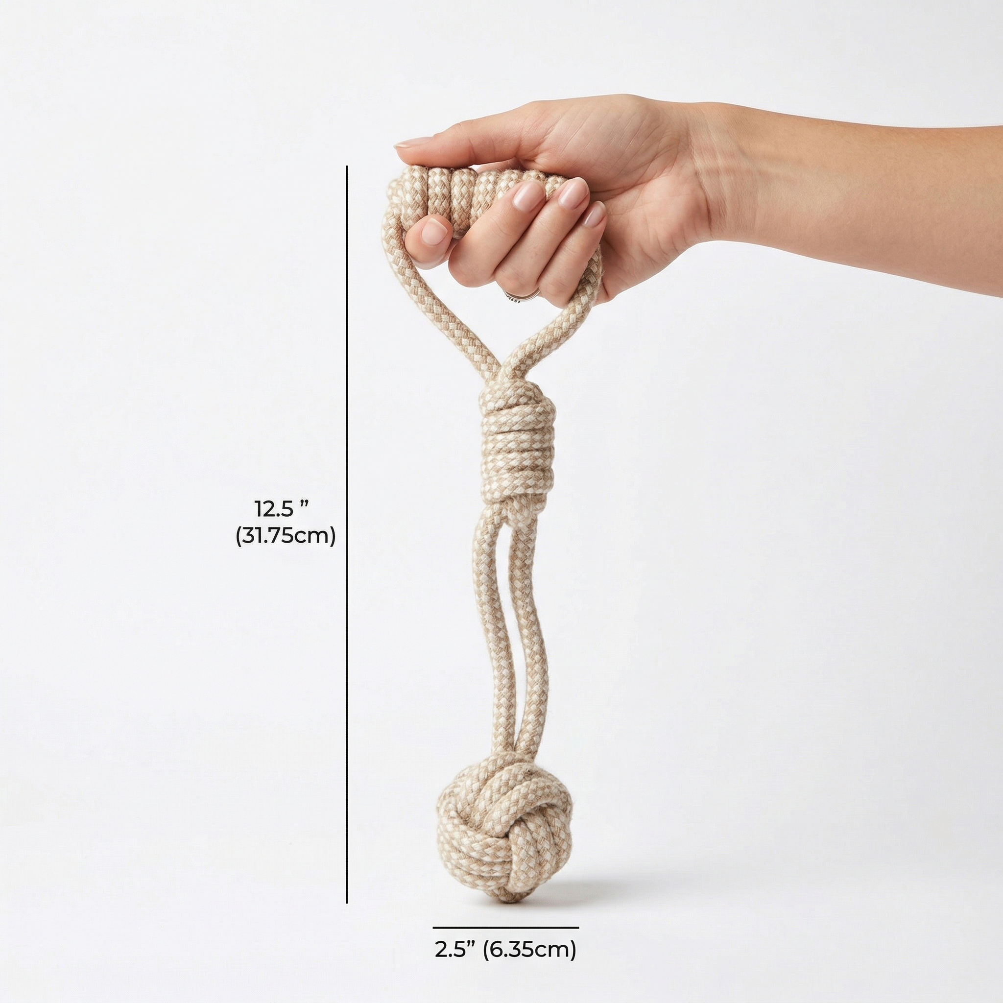 Forest Knot Hemp Rope Tug Toy with Handle-2